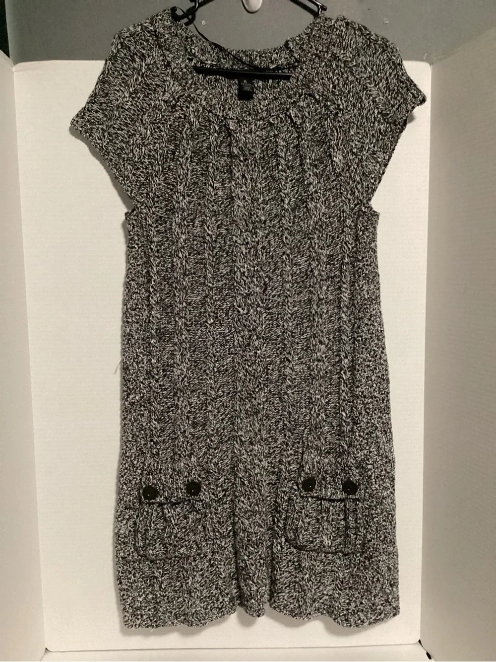 Style & Co. Black and White Marled Chunky Knit Style Sweater Dress. Y2K size XL - Picture 2 of 5